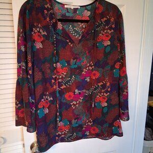 Women's Violet+Claire Blouse, Size Large, Reds and Purples